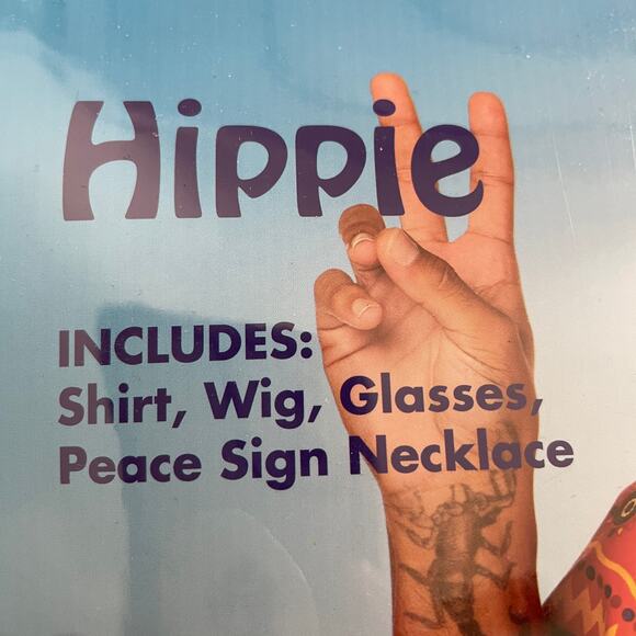 Spirit Halloween Hippie Costume XXL Adult Wig, Shirt, Glasses
Necklace 
New - Picture 4 of 12